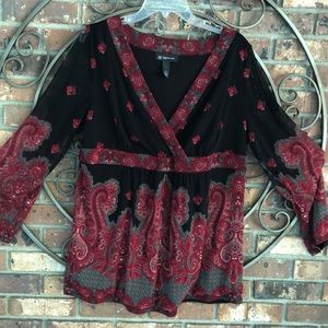 I.N.C. Size 1X faux wrap top